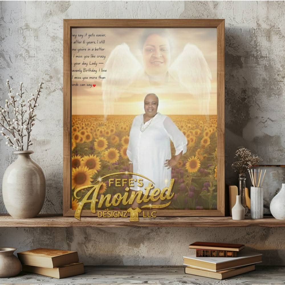 Sunflower remembrance portrait mockup