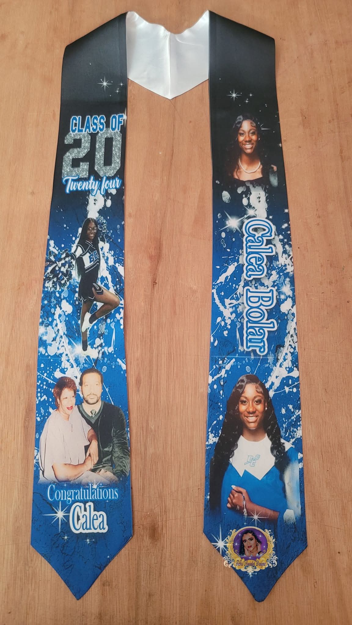 Personalized Graduation Stole, example 2
