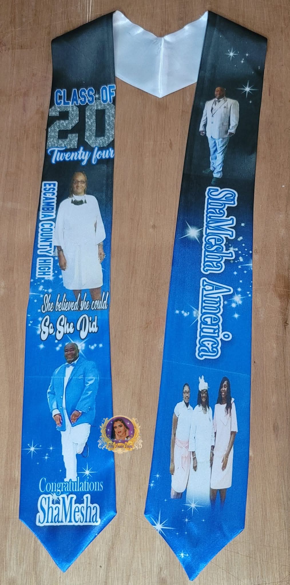 Personalized Graduation Stole, example 3